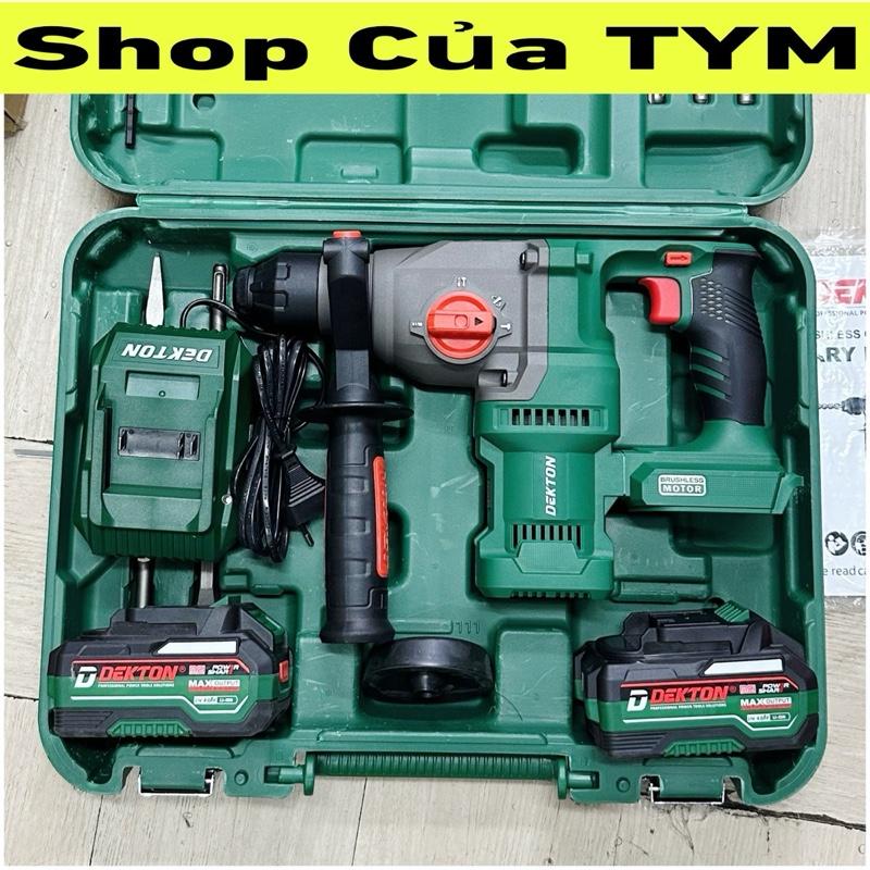 Máy khoan bê tông pin 3 chức năng DEKTON M21-RH2603PLUS lực 3.2J motor brushless chân M21 phổ thông - chính hãng / khoan  duc betong