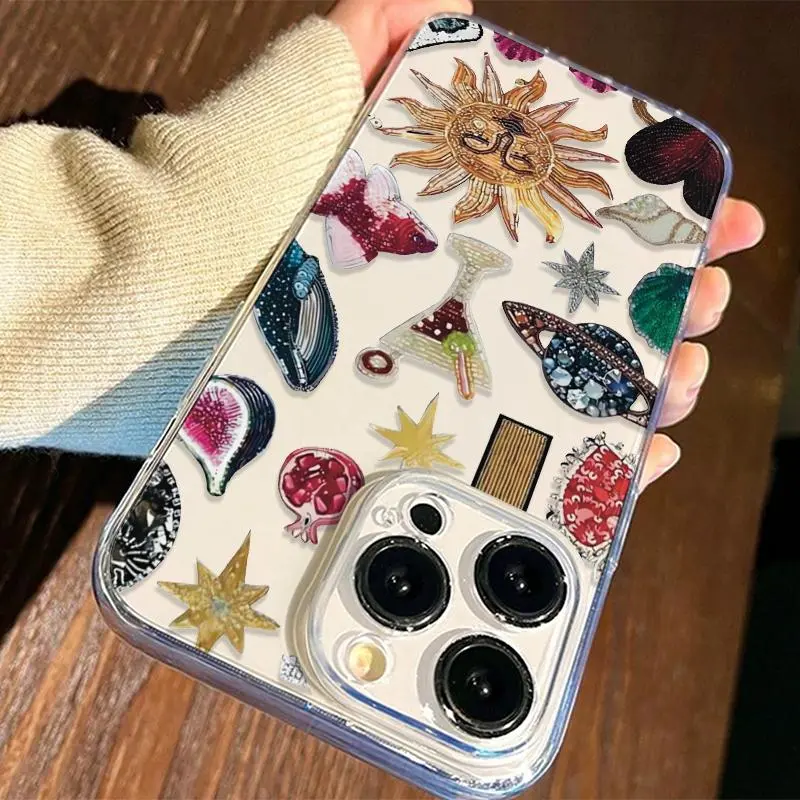 Creative Pattern Clear Phone Case, Fashionable Phone Protector Cover, Anti-drop Cellphone Protective Case, Shockproof Mobile Phone Cover for iPhone 7 11 12 13 14 15 Series 3