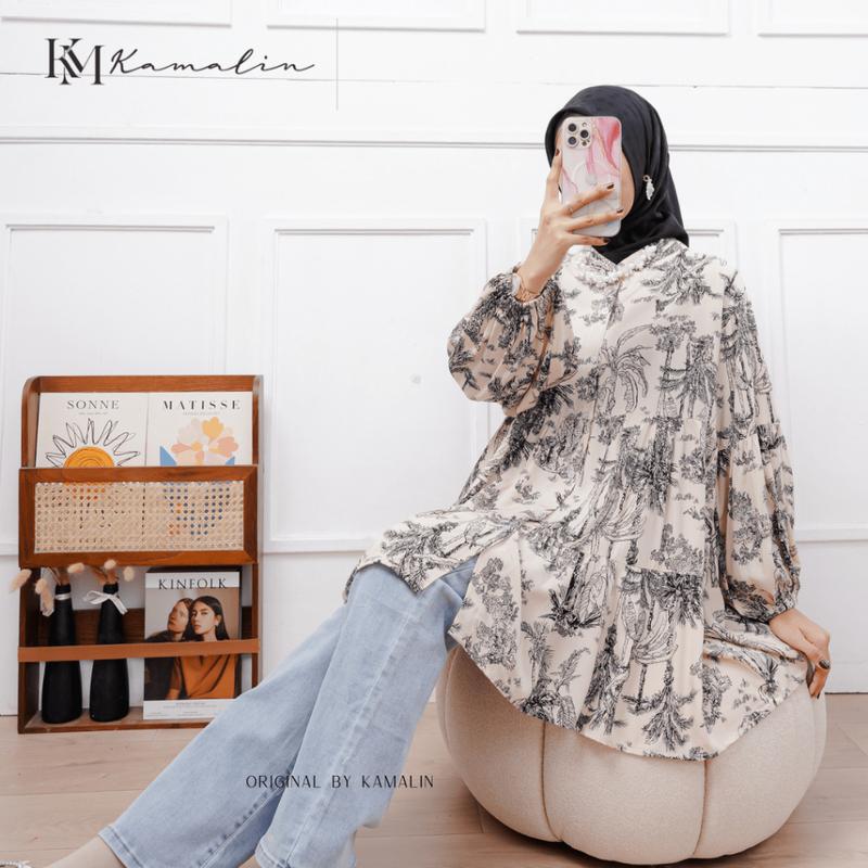 [COD]- Tunik Jumbo ld 130 Terbaru dan Kekinian Atasan Wanita Rayon Vintage Busui Motif Anaya By Kamalin 2