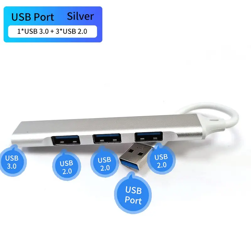 LEVINO USB HUB Type C / USB A Hub High Speed USB 3.0 Adapter to 4 Port Multi Splitter USB 3.0 Hub Otg Splitter For PC/Android/IOS 8