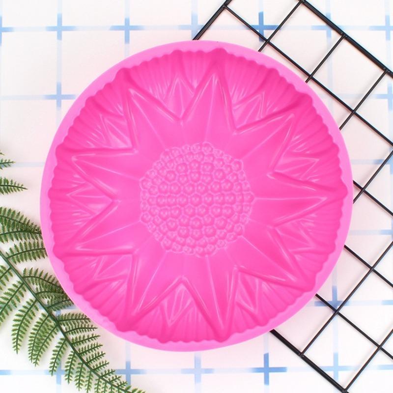 Sunflower Shaped Silicone Cake Mold, 1 Count Heat Resistant Baking Mold, Kitchen Baking Tool for Pudding Jelly Mousse Cake, Bakeware 4