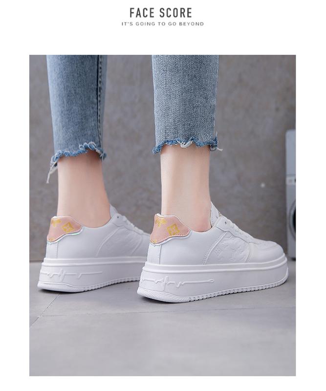 Product Introduction of Platform White Shoes Women's 2024 New Autumn Thin Breathable Sneakers Western Style Leisure Women's Shoes Short Women's White 14