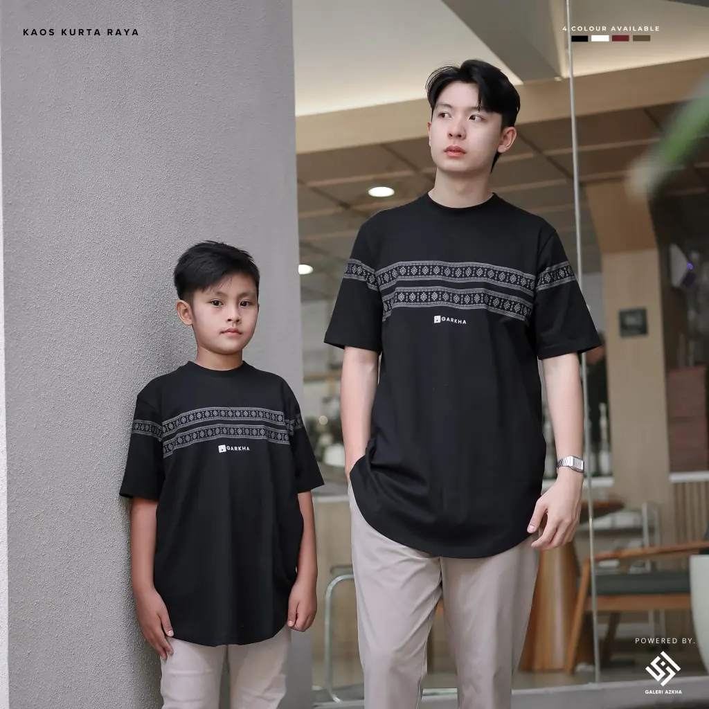 GARKHA Kaos Kurta Couple Ayah Anak Raya Lengan Pendek Motif Batik Premium