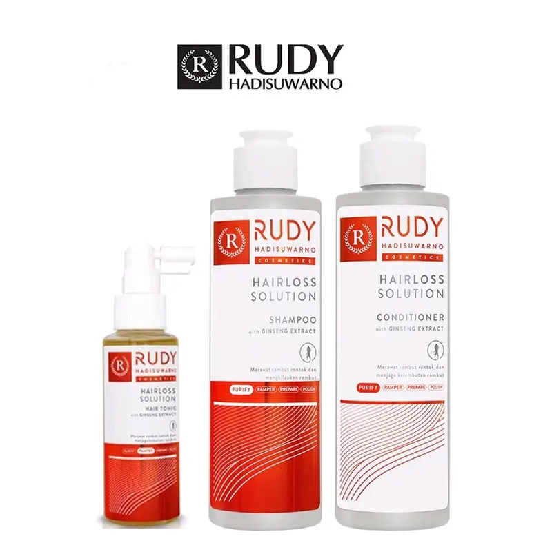 PAKET BUNDLING ISI 2PCS RUDY HADISUWARNO RUDI HADISUWARNO SHAMPOO+HAIR TONIC HAIRLOSS SOLUTION 1
