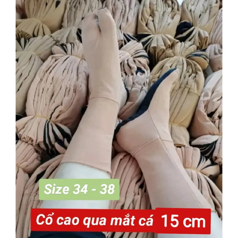 2 Đôi Vớ Hài Nữ Cổ Cao 5 cm, 9 cm, 15 cm, 20 cm, Hài Chéo Êm Chân 1