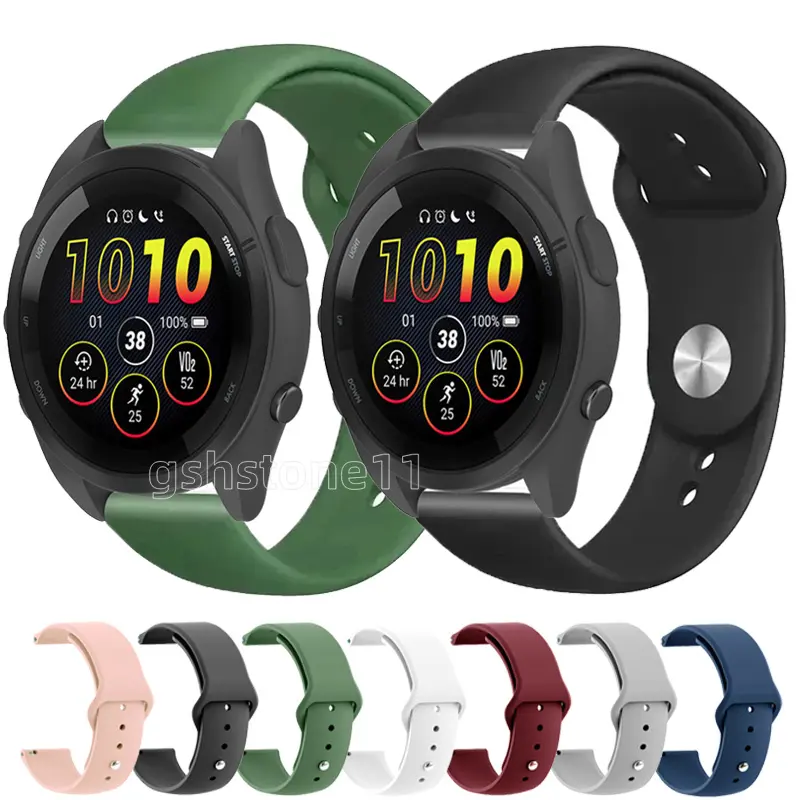 Silicone Strap Band Accessories Replacement Bracelet For Garmin vivoactive 5 / 3 Music / Forerunner 55 / 165 / 245 / 645 / 158 / 168 /Approach S50