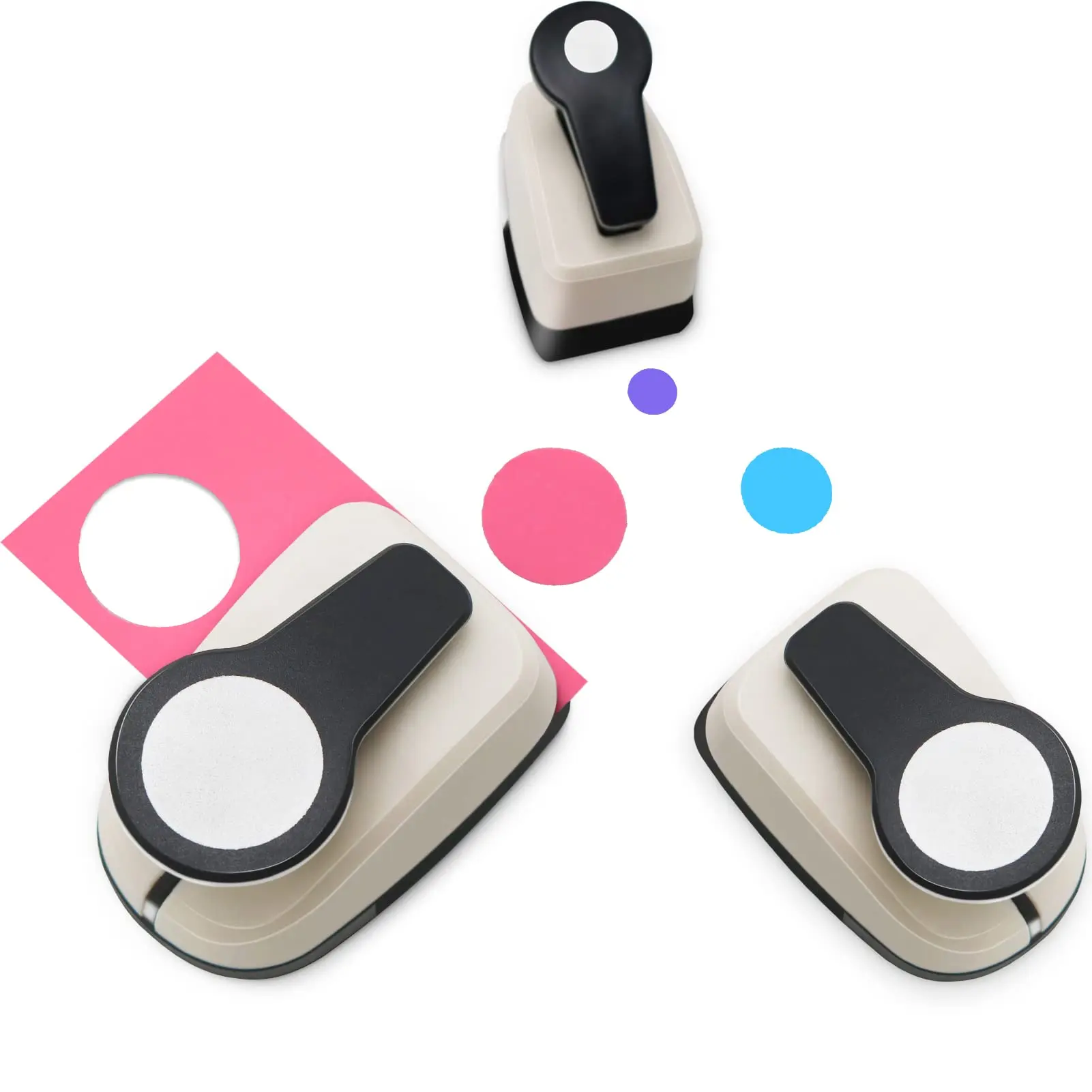 3pcs Round Paper Punch, Round Paper Cutter, Hole Maker, DIY for Scrapbooking Craft