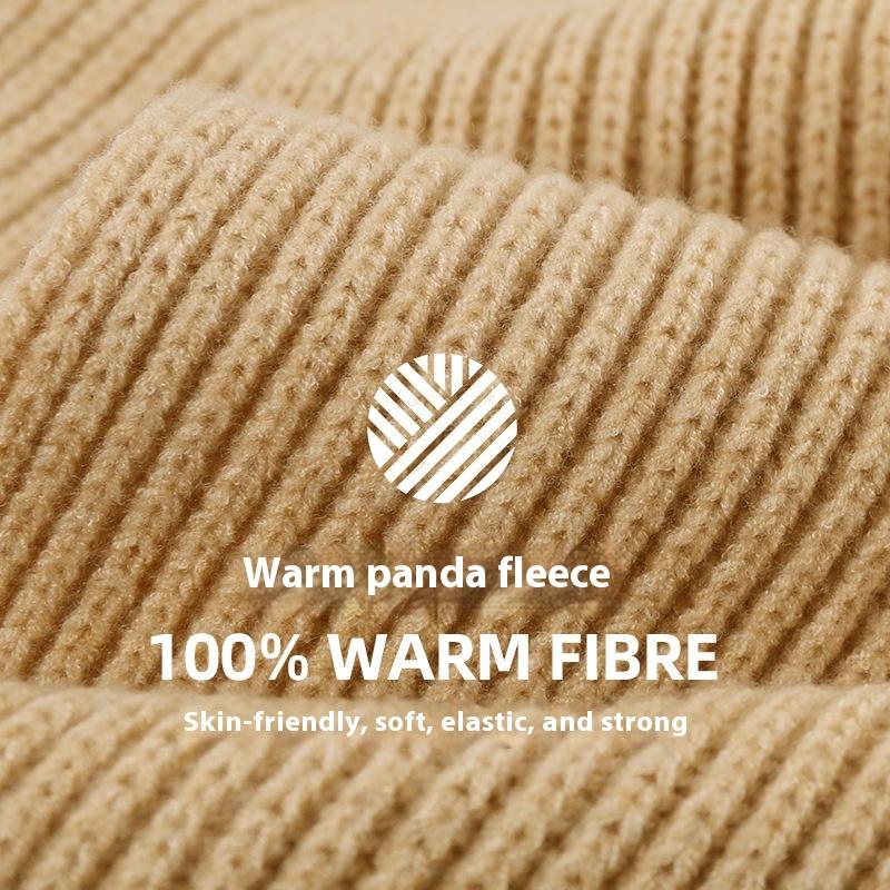 Versatile Skull Cap Knit Hat - Solid Color, Winter Warmth, Windproof, and Thickened Beanie for Women 1