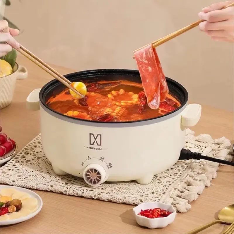 Nồi Lẩu Điện Đa Năng Kèm Giá Hấp 28 cm Công Suất 1000W, Chống Dính Vân Đá Cao Cấp - Bếp Lẩu Gia Đình Kèm Giá Hấp 4
