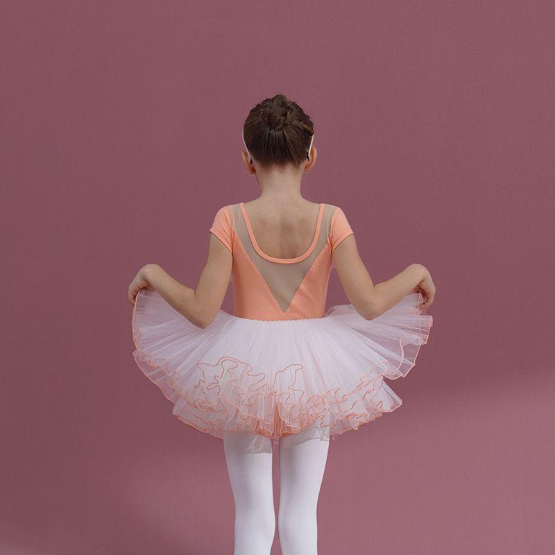 Product Introduction of KID'S cherry powder dancing dress girls short sleeve cotton one-piece tutu + pink skirt 2