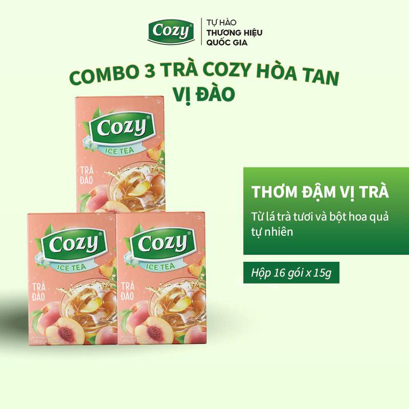 Combo 3 Hộp Trà Hòa Tan Cozy 3 Hộp 1 Vị: 3 Trà Đào, 3 Trà Chanh; 3 Trà Vải, 3 Trà Ổi Hồng, 3 Trà Chanh Nhài, 3 Trà Chanh Dây, 3 Trà Dâu, 3 Trà Sâm Bí Đao Giải Khát Giải Nhiệt Thơm Ngon