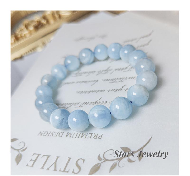 Product Introduction of Vòng Tay Aquamarine, Đá Tự Nhiên, Dành Cho Phụ Nữ, Độc Đáo Ins, Cao Cấp, Tinh Tế, Trắng Ngọt Ngào, Quà Sinh Nhật Cho Bạn Gái, Miễn Phí Vòng Tay 10
