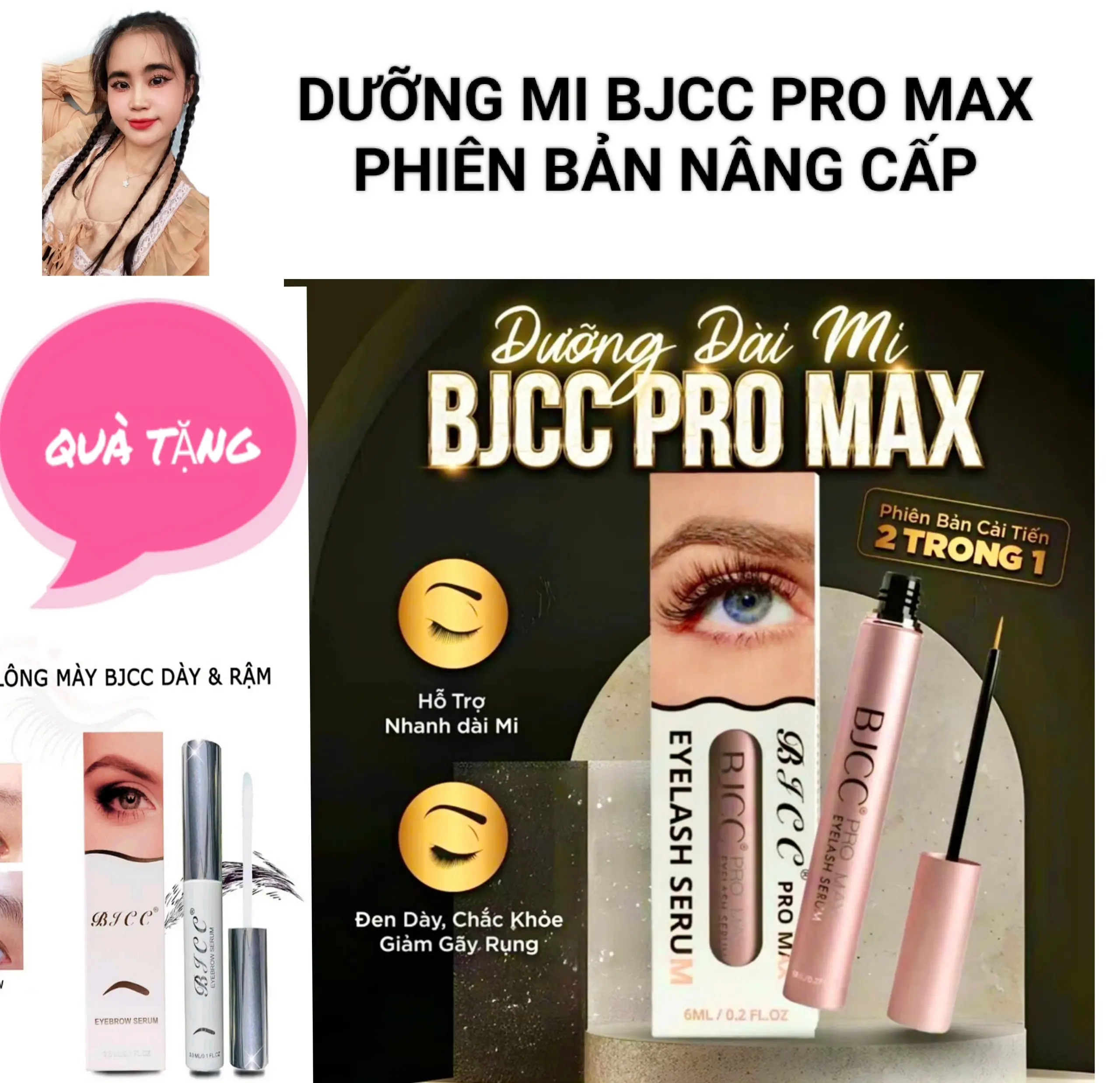 1 LỌ DƯỠNG MI PRO MAX BJCC 6ML (TẶNG 1 DƯỠNG MÀY) Trang Điểm Mỹ Phẩm Nữ Cosmetic Women Mascara