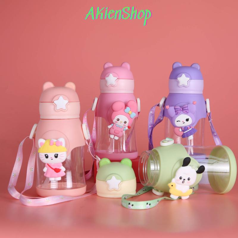 Bình Nước Melody, Kuromi, Kitty 600ml Đáng Yêu Bé Thích Mê 3