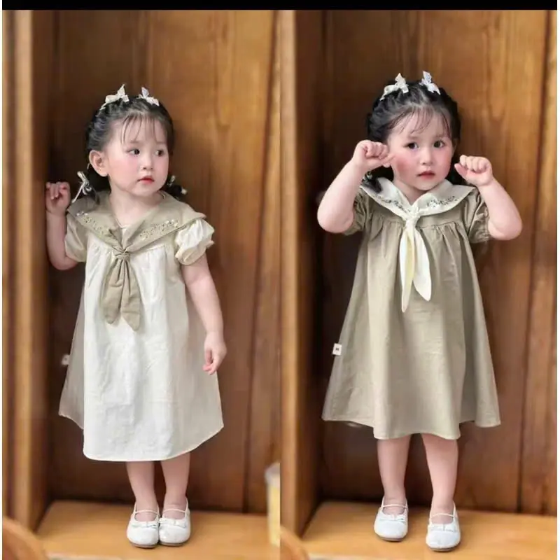 [HẰNG KIDS] VÁY CỔ THÊU CHOÀNG BABYDOLL NÀNG THƠ CHO BÉ GÁI 8-30KG