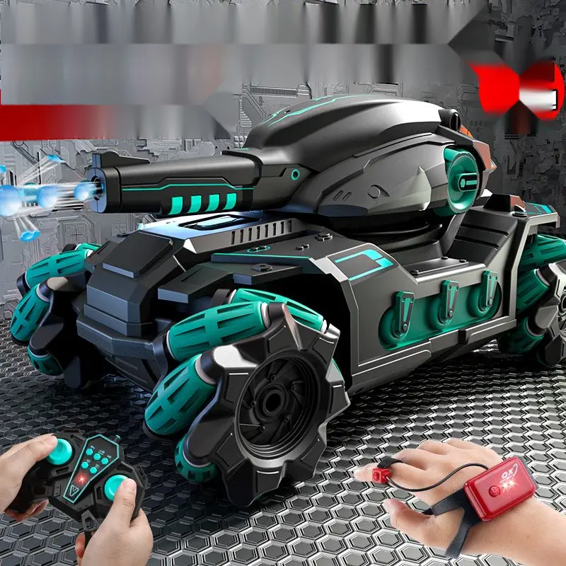 Children's Remote Control Tank Toy Car Gesture Sensing Launchable Water Bombs Electric 4WD Off-Road Car Boys Gift