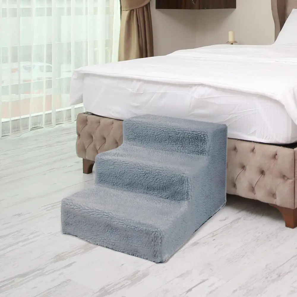 Bậc thang cho thú cưng, Bậc thang cho thú cưng, Nắp Có Thể Tháo Rời Cầu thang giường cho chó không trơn trượt, Cầu thang Cầm Tay Bậc Thang cho chó 3 tầng, Thích hợp cho đi văng, giường trên ô tô và leo núi trong nhà
