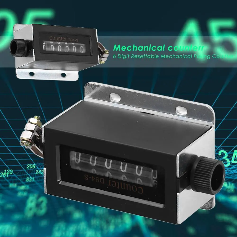 Bộ đếm, D94-S, Màn hình kỹ thuật số, Bộ đếm kéo 6 chữ số, để in và nhuộm dệt