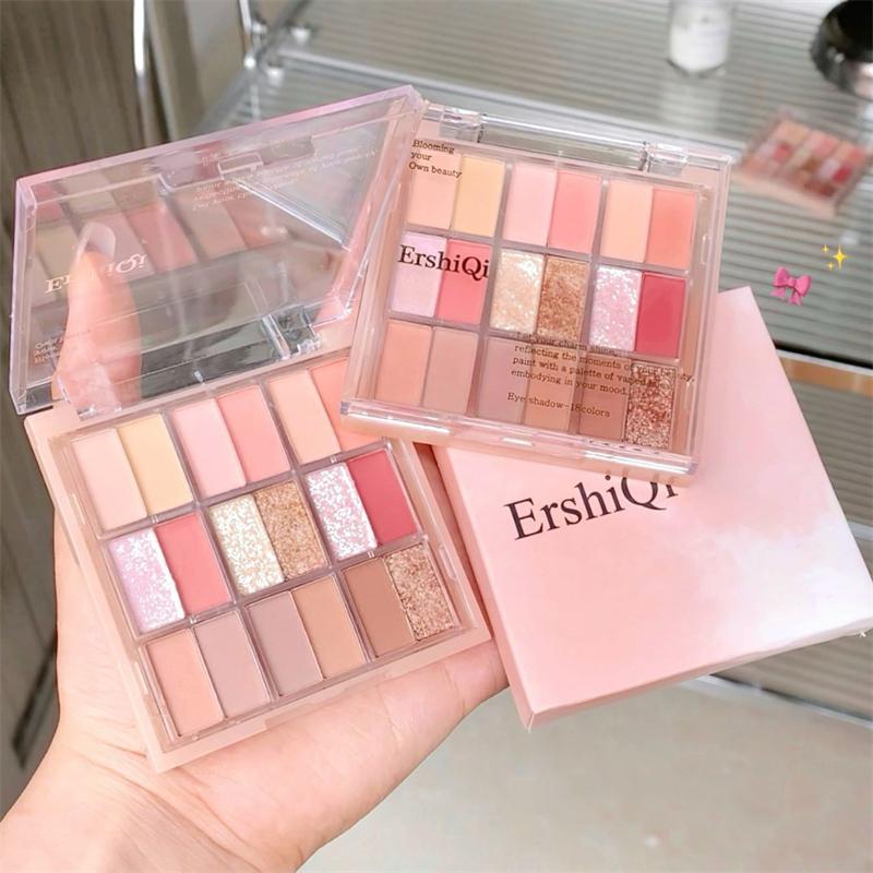 Product Introduction of 18 Color Eyeshadow Palette Glitter Pearly Eyeshadow Palette Long Lasting Korean Charming Eye MakeUp Palette Cosmetics for Women Powder Silky Cocoa 27