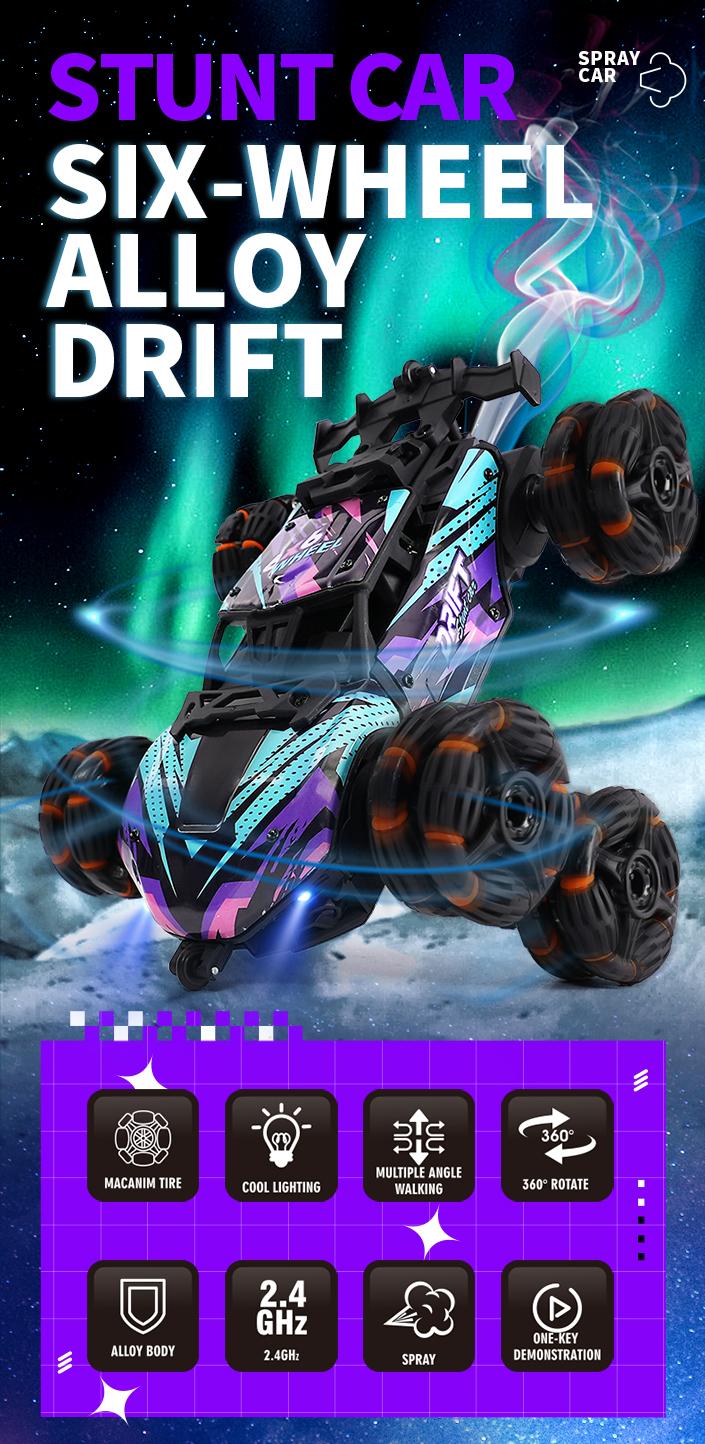 Product Introduction of RC Car Children Toys Remote Control Car Toys For Boys Radio Control Six-wheeled Stunt Car Electric Car Kids Toys Gift 0