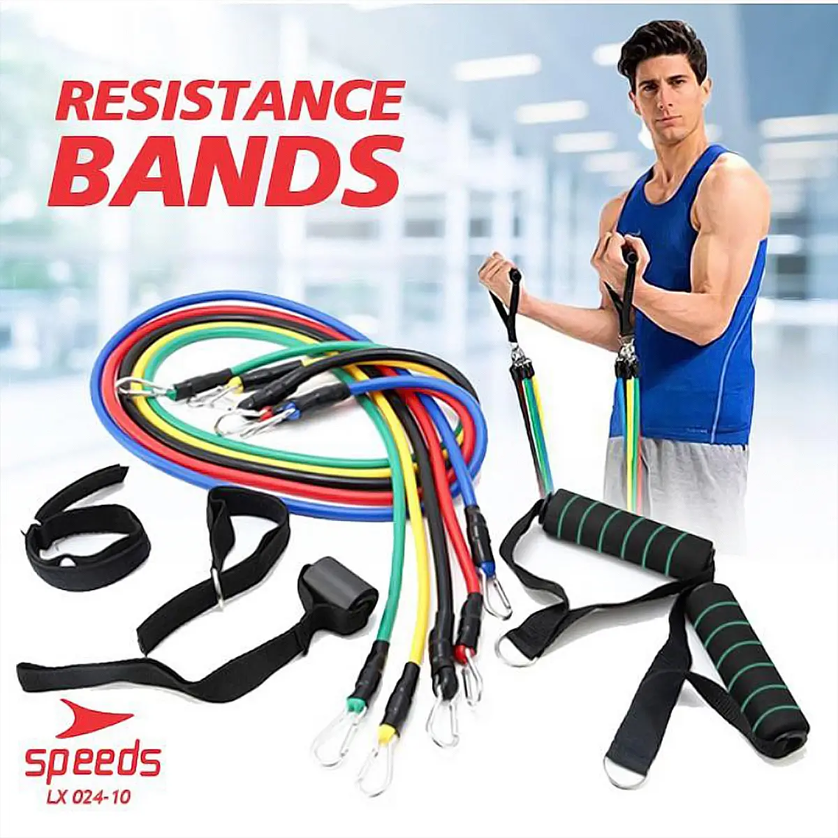 Speeds Resistance Band Tali Workout Melatih Otot Loop Band Outdoor Chess Resistance Untuk Melatih Dada Punggung Tendangan Keras 024-10