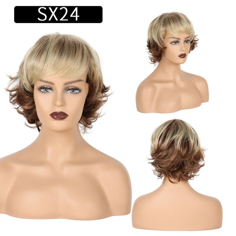 European and American Fashion Foreign Trade Wig Short Hair Wig Curly Hair Women's Short Curly Hair High-Temperature Fiber Chemical Fiber Wig! 0728 1