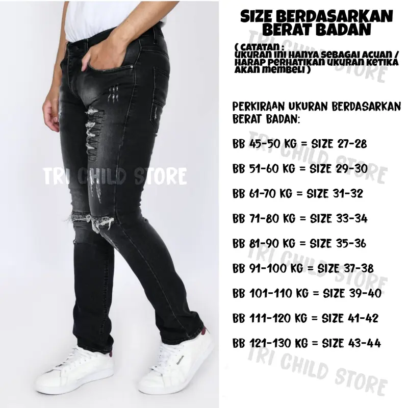 SOBEK JUMBO 27-44 Celana Jumbo sobek pria/Celana Ripped jeans Pria BIG SIZE Bahan streetch melar S-6XL 4