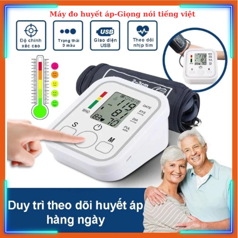 Máy đo Huyết Áp và Nhịp Tim tại nhà có giọng nói tiếng Việt - Độ chuẩn xác cao