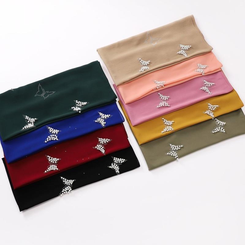Product Introduction of Fashion Solid Color Silk Headscarf Malaysia Scarf Sweet Butterfly Chiffon Scarf Islamic Clothing Turbans Chiffon Hijab For Women 11