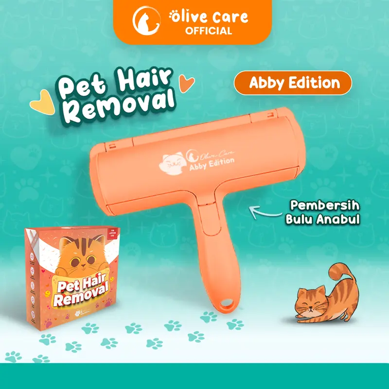 Olive Care Pembersih Bulu Kucing/Anjing PET HAIR REMOVAL yaitu Lint Roller Portable Jangka Panjang (Lifetime Use) untuk Pembersih Baju/Pakaian, Sofa, Tempat Tidur dll 2