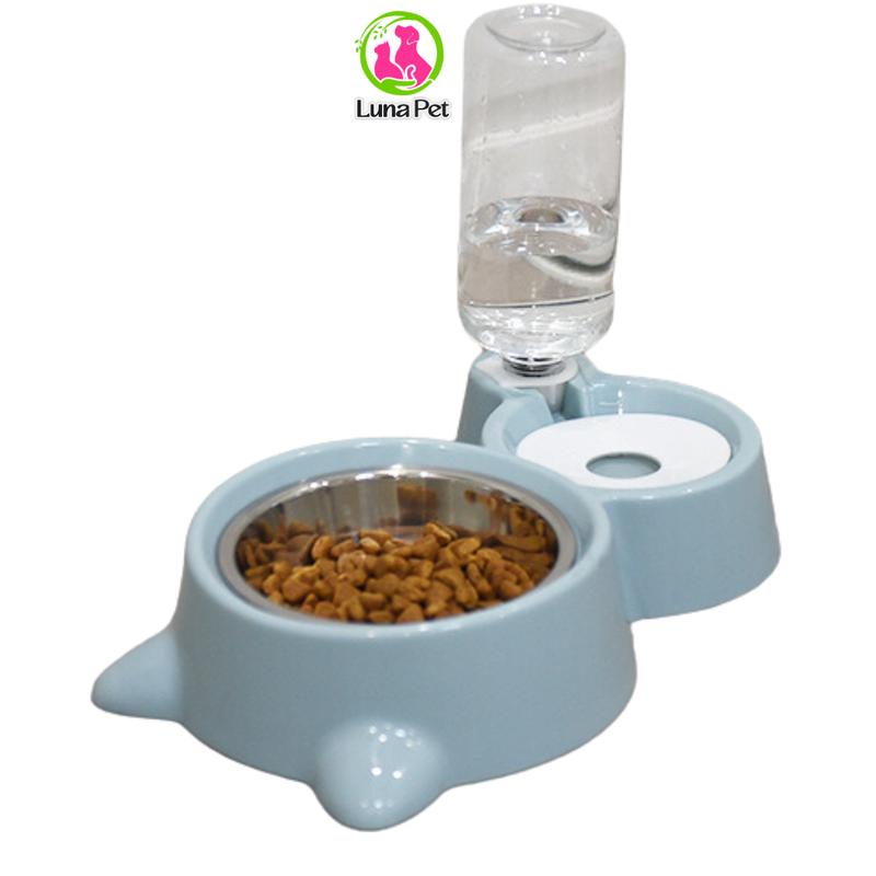 Bát ăn chó mèo chén thức ăn và bình nước uống tự động cho chó mèo Luna Pet BA01