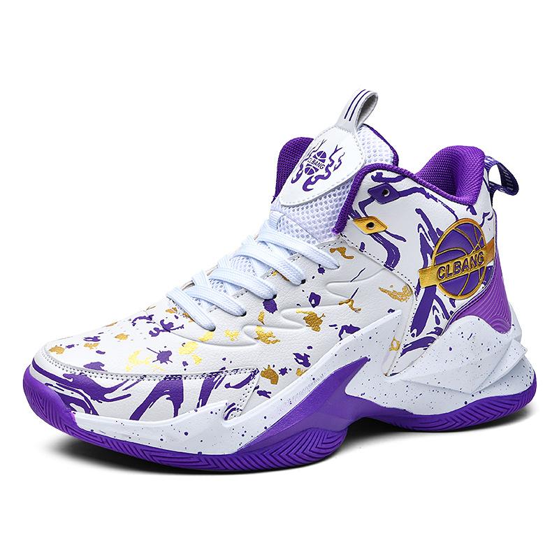Product Introduction of Spot high-top basketball shoes men's shoes grip mesh leather sports shoes for junior high school students combat sneakers 3
