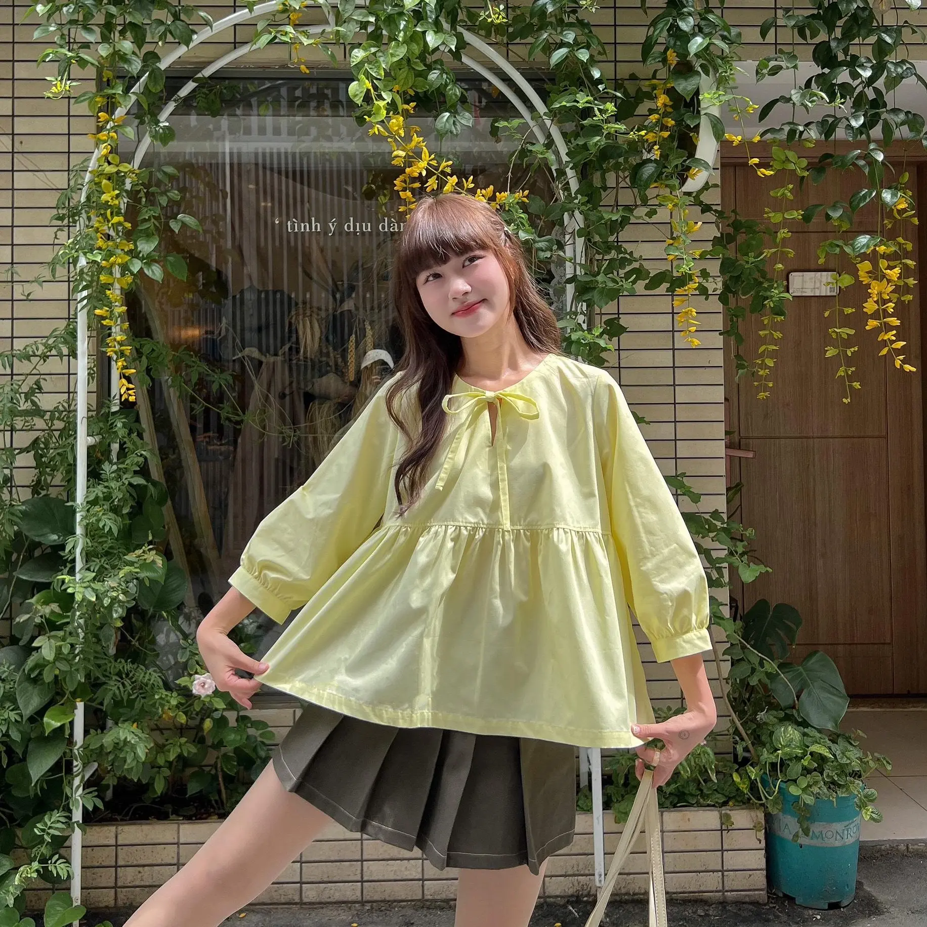 Moden - Áo babydoll cơ bản tay dài Bambi