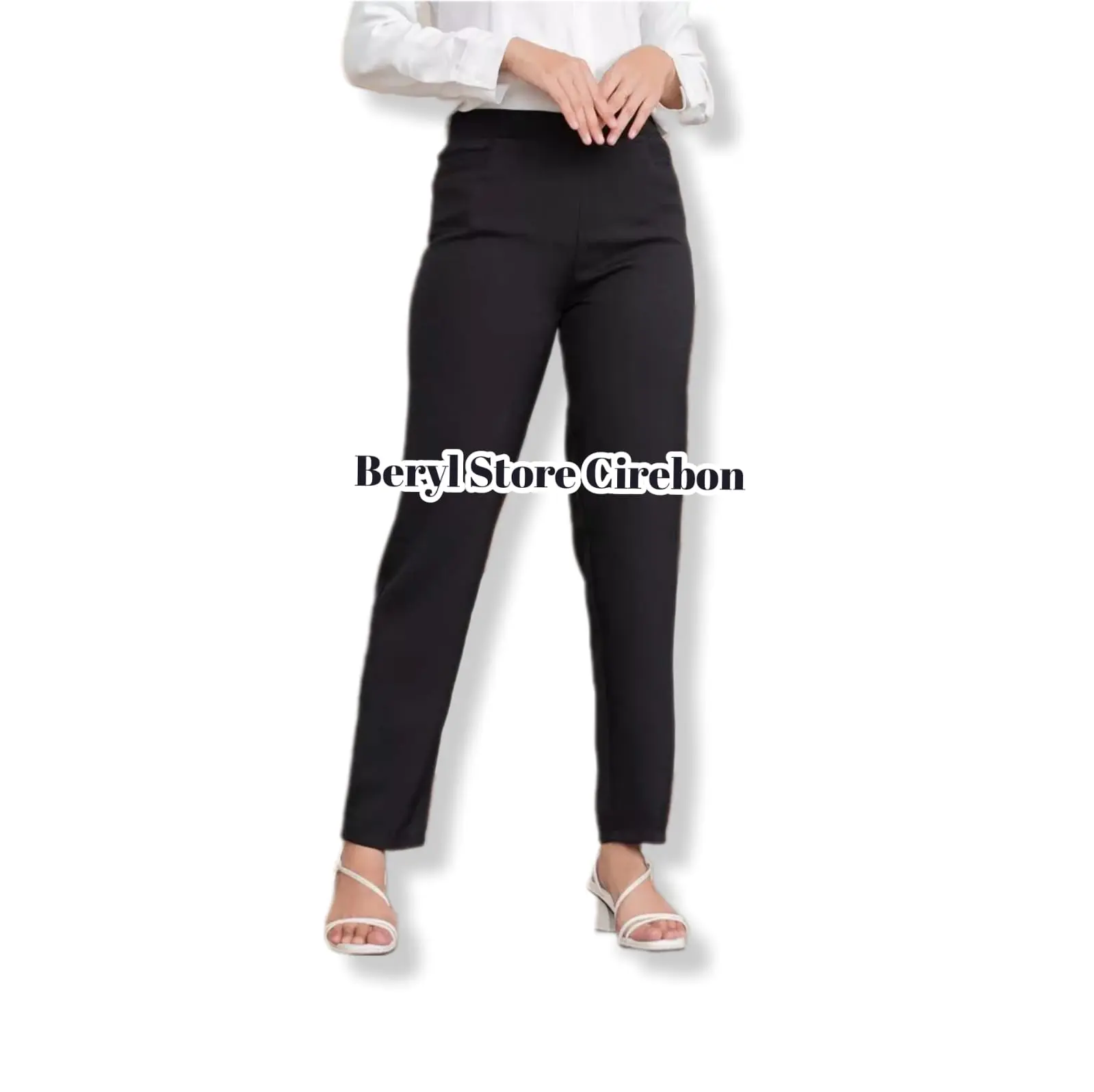 CELANA KERJA KANTOR WANITA PINGGANG KARET PREMIUM / BAWAHAN FORMAL CEWEK /OFFICE PANTS MURAH STANDAR JUMBO / CLANA PANJANG L XL XXL