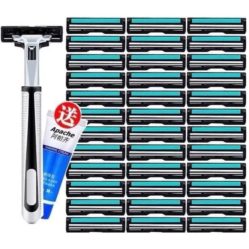 Combo Dao Cạo Râu 72 Lưỡi + Bao gồm cán dao Và Tuýp Kem Tạo Bọt