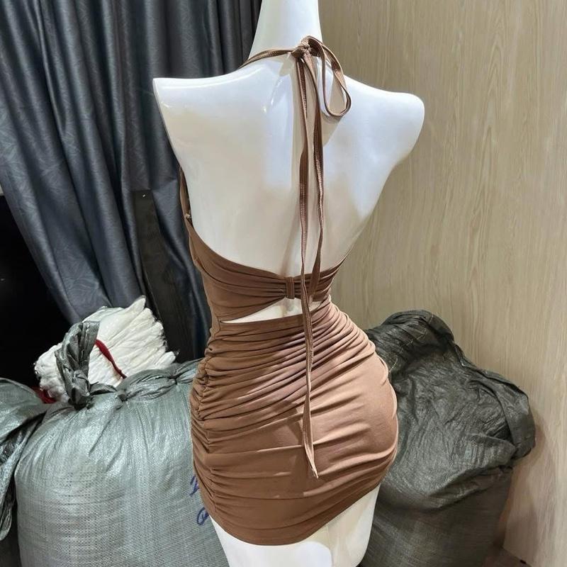 F94 ĐẦM BODY NGẮN NHÚM BÈO CỘT DÂY CỔ , KHOÉT LƯNG Nữ 6