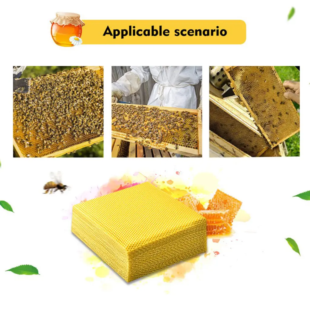Ghostun- Bee Comb Honey Frame Convenient Moderate Softness Beeswax Candle Kit Deep Hive Foundation Beeswax Candle Making Kit for Sealing Bottles Delicate