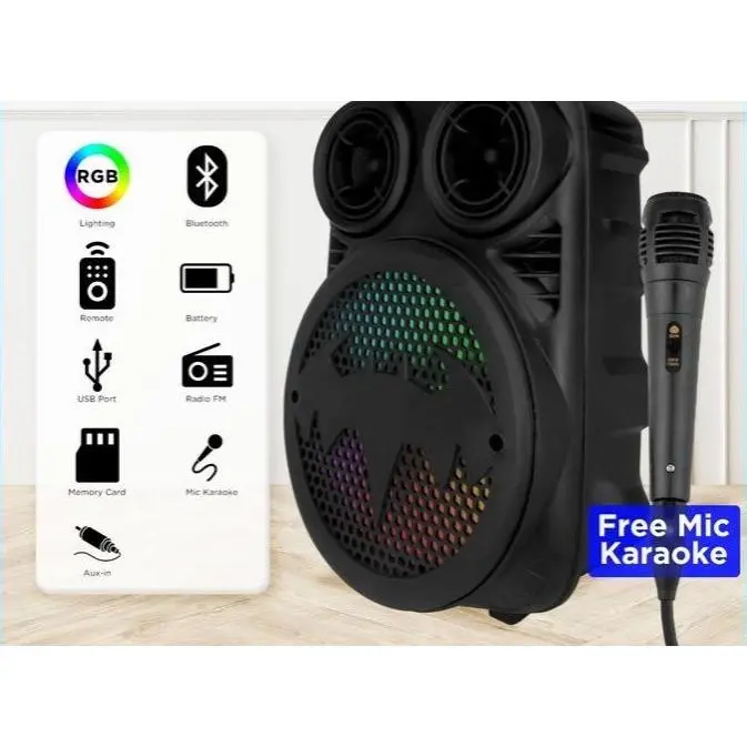 SPEAKER BLUETOOTH BASS 6.5 INCH KARAOKE MKC KIMISO-3391 6.5 -INCH BLUETOOTH SUARA OUTDOOR OUTDOOR RAISING BASS DENGAN MIKROFON DENGAN MIKROFON K SPEAKER TARI PERSEGI PERSEGI 8