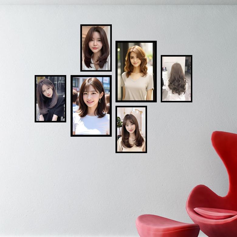 BỘ 6 TRANH SALON TÓC NỮ SIÊU ĐẸP - TRANG TRÍ TIỆM TÓC tranh dán tường PPFM không cần khoan