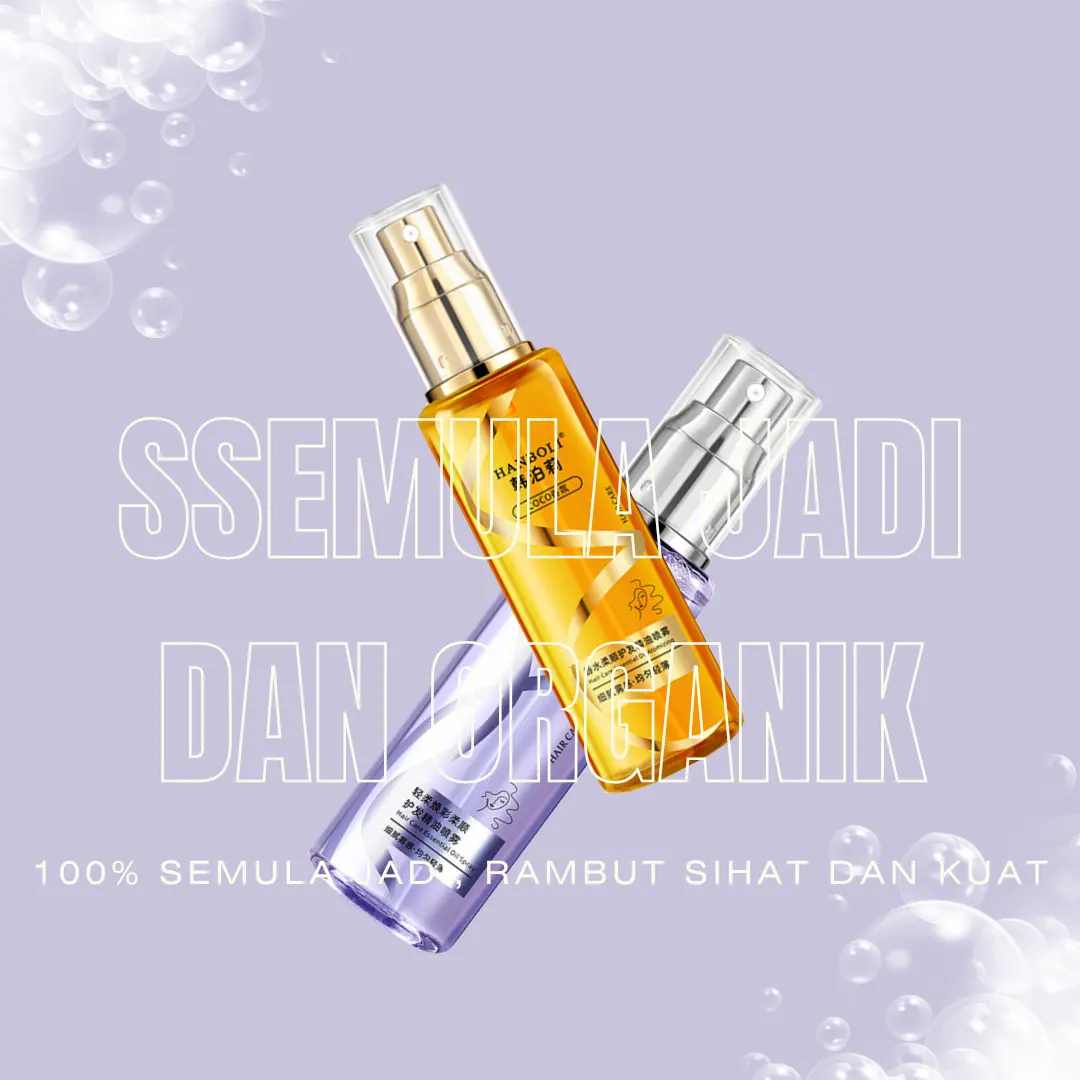 HairCare Semburan Minyak Rambut 100ML, Tidak Merosakkan Rambut, Melembapkan & Menyuburkan, Anti-statik, Sesuai untuk Semua Jenis Rambut