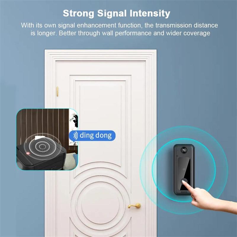 1080P Wireless Doorbell Camera, 1 Count 2-Way Audio Voice Changer Safe Doorbell, Waterproof Ring Doorbell Camera, 2.4Ghz WiFi Doorbell for Home Security 3