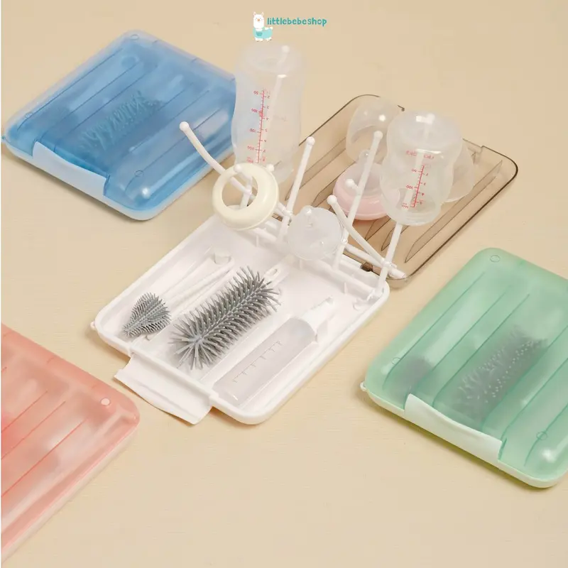 Littlebebeshop Hako Baby Drying Rack with Silicone brush I Rak pengering boto bayil travelling Botol 2