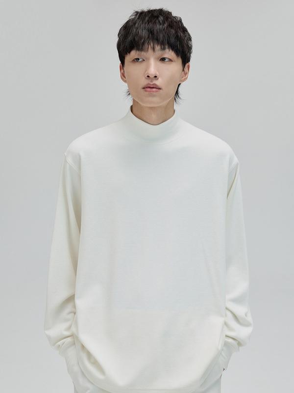 Áo Giữ Nhiệt Nam Co Giãn 4 Chiều Cổ 5 Phân Dài Tay Thoải Mái Giữ Ấm Tốt Menswear