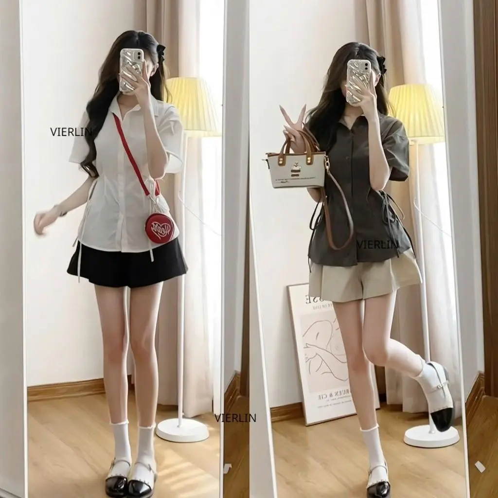 Sét áo cộc tay buộc eo kèm quần - S160