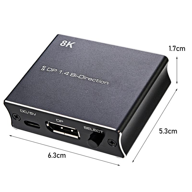 Bộ chuyển đổi bộ chuyển đổi, Labfvke, Bộ chuyển đổi DisplayPort hữu ích và đáng tin cậy, Nhiều nguồn DisplayPort 14 1X2 2x1, Bộ chuyển đổi DP chuyên nghiệp và thực tế, Thích hợp cho rạp hát tại nhà, Thuận tiện, Bộ chuyển đổi DP 14 1X2 2x1 8