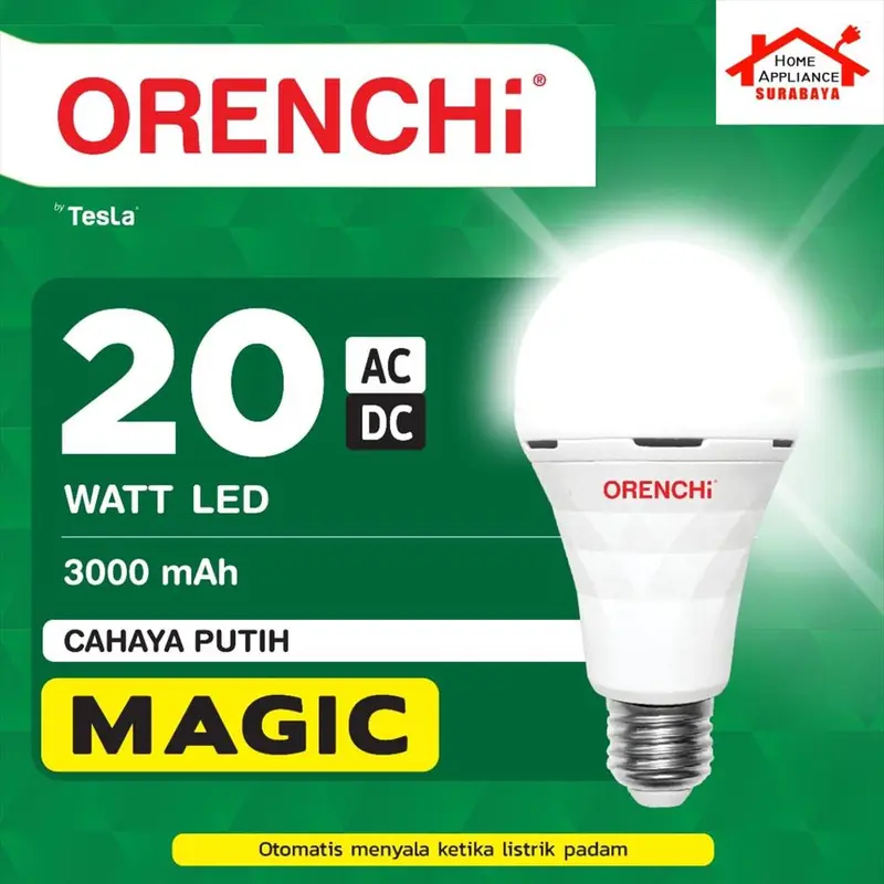 ORENCHI MAGIC Lampu LED Bulb Emergency AC DC 10W 15W 20W / 10 15 20 Watt Cahaya Putih 2