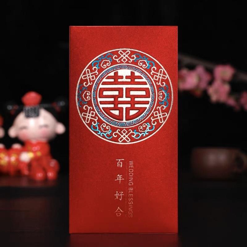 Product Introduction of 6PCS Happy New Year Chinese Style New Year Red Envelope Red Pocket HongBao Money Envelopes Blessing Vintage Money Pocket Chinese New Year 8