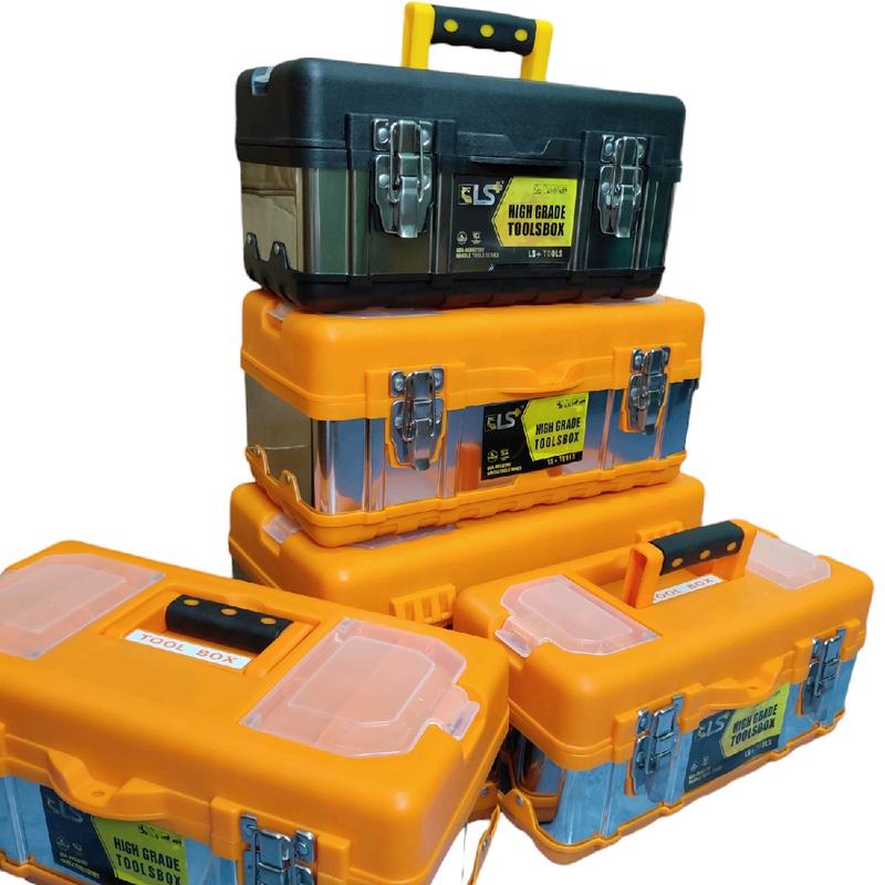 Thùng Đựng Đồ Nghề INox Kết Hợp Nhựa Cứng ABS Loại Tốt Dày Rất Bền Size 14in 17in Và 19in Hàng Chuẩn,Không Nứt,Bễ