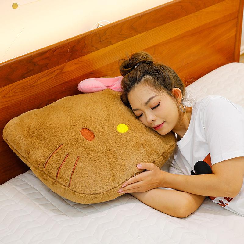 Đồ Chơi Nhồi Bông Hello Dễ Thương KT, Mèo Kitty Da Đen, Búp Bê Đệm Sau Đầu Giường / Đệm Ghế, Ưa Nhìn, Siêu Dễ Thương, Hàng Mới Về 2025 8