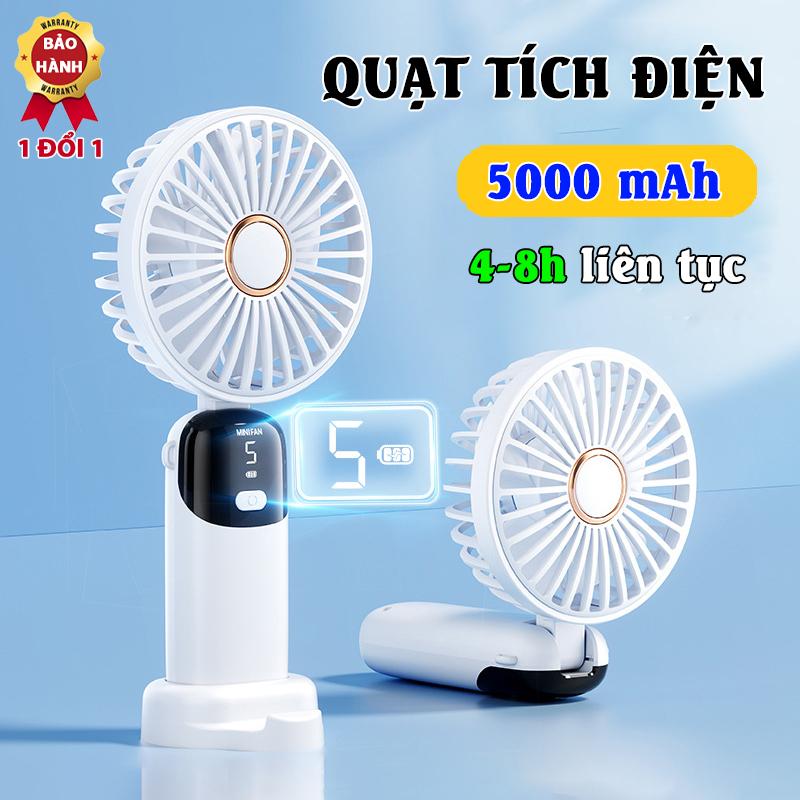 Quạt cầm tay S5 gấp gọn pin trâu 5000mAh để bàn mang đi tiện lợi